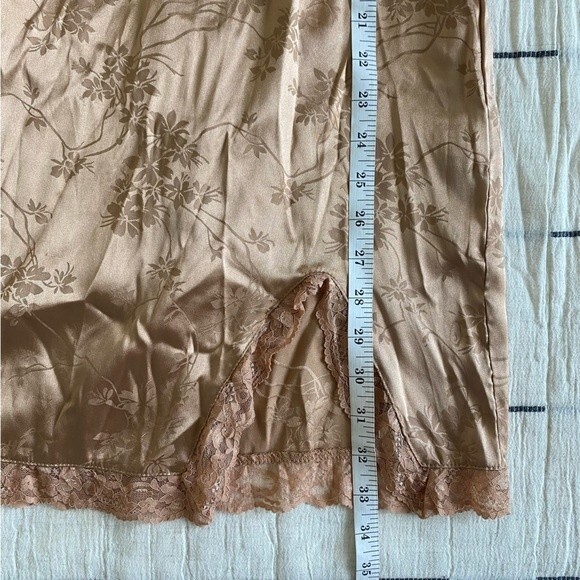 Shein Jacquard Satin Lantern Long Sleeve Mini Dress Gold Size Medium - Picture 9 of 9